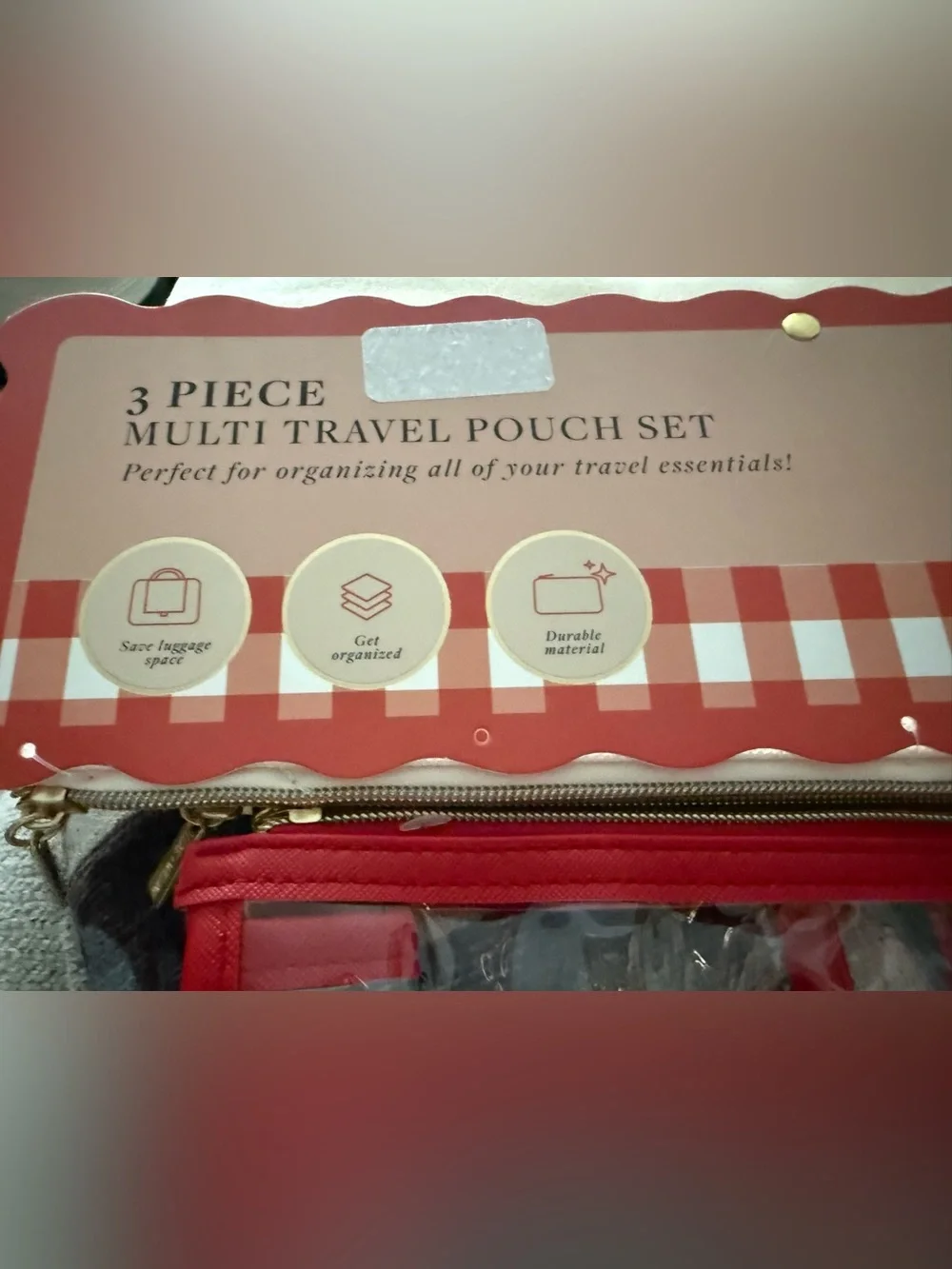 ✈️NEW 🦋 Multi Travel Pouch Set - Red